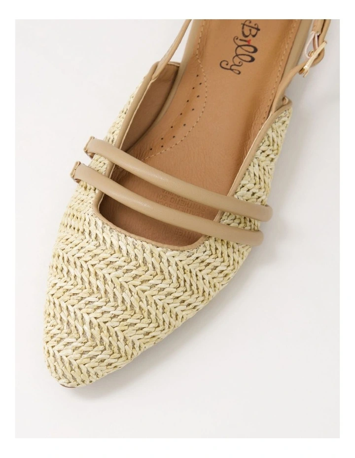 Antees Natural Synthetic Raffia Flat Shoes image 4