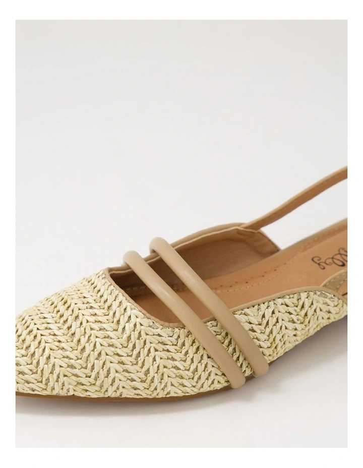 Antees Natural Synthetic Raffia Flat Shoes image 5