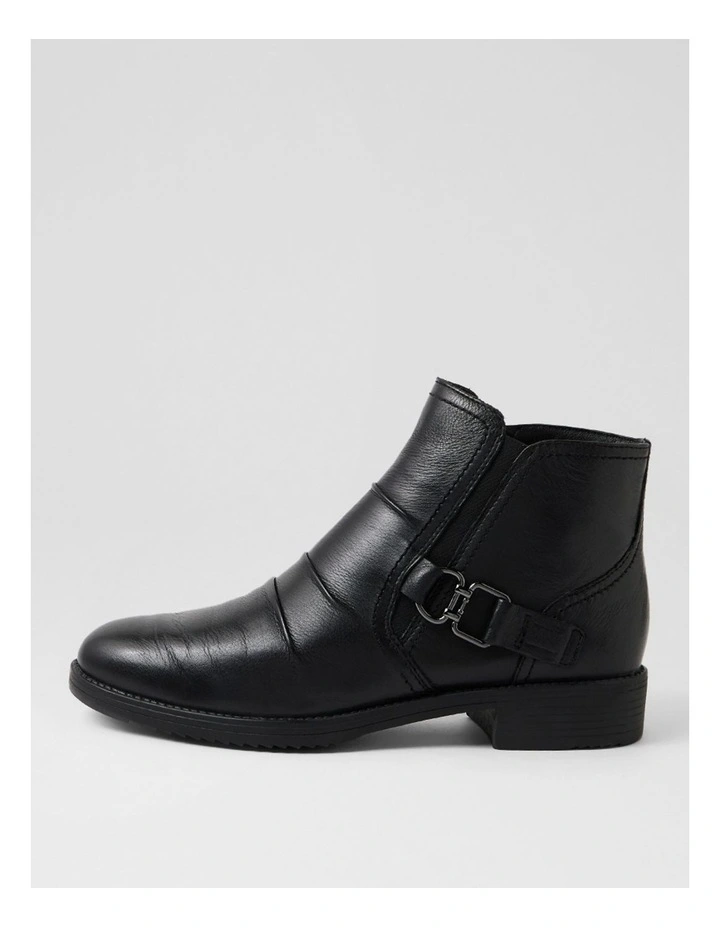 Carlotto Black Leather Ankle Boots image 1
