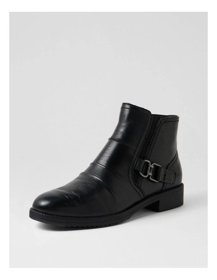 Carlotto Black Leather Ankle Boots image 2