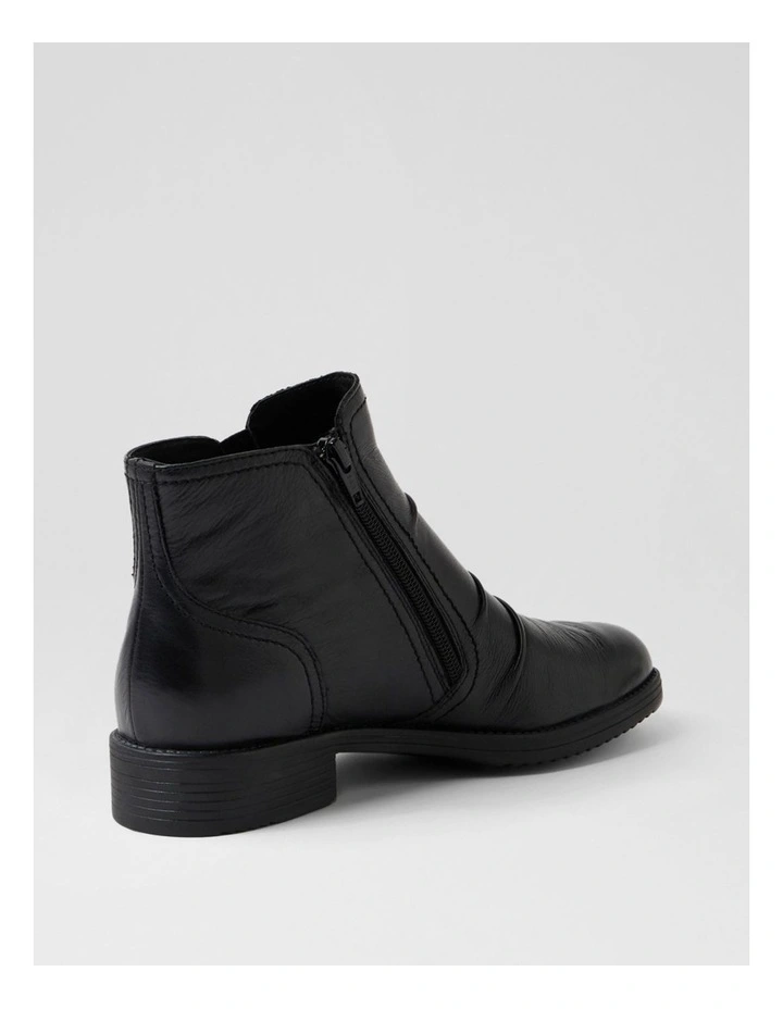 Carlotto Black Leather Ankle Boots image 3