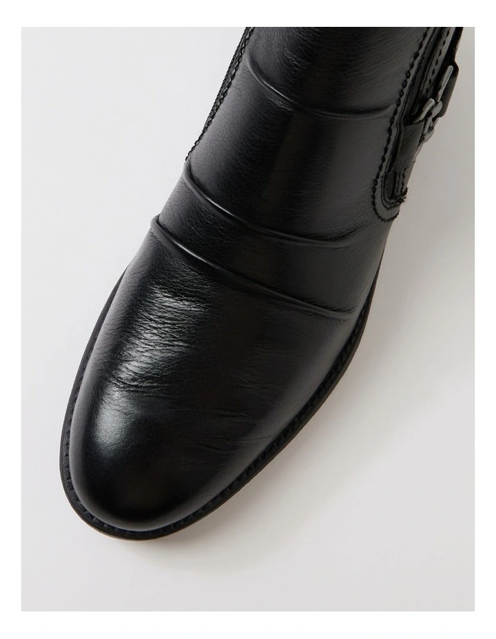 Carlotto Black Leather Ankle Boots image 4