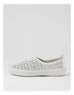 Willow White Leather Flat Shoes