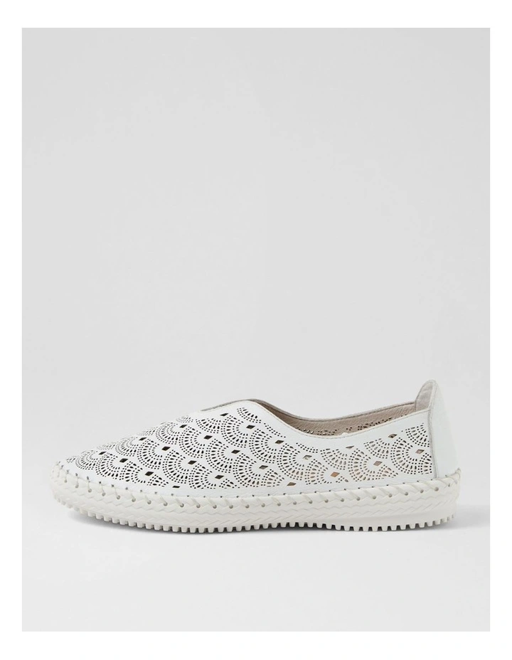 Willow White Leather Flat Shoes image 1