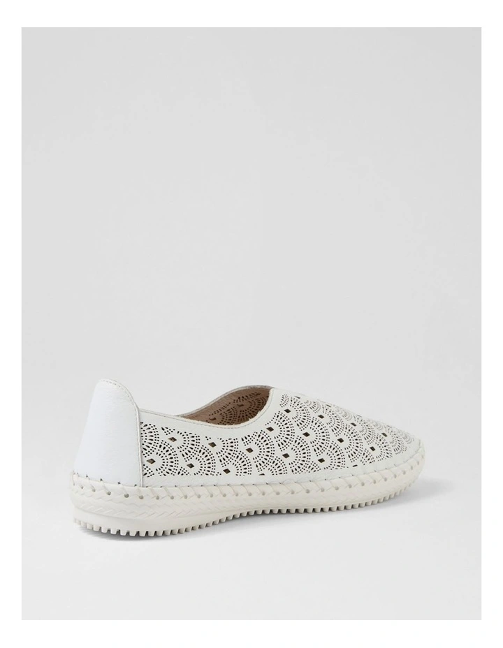 Willow White Leather Flat Shoes image 3