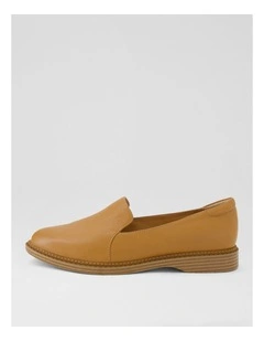 Ericas D Dark Tan Leather Flat Shoes