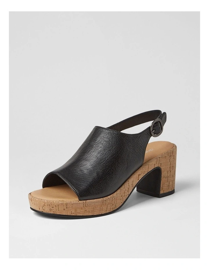 Balma Black Cork Heel Leather Sandals image 2