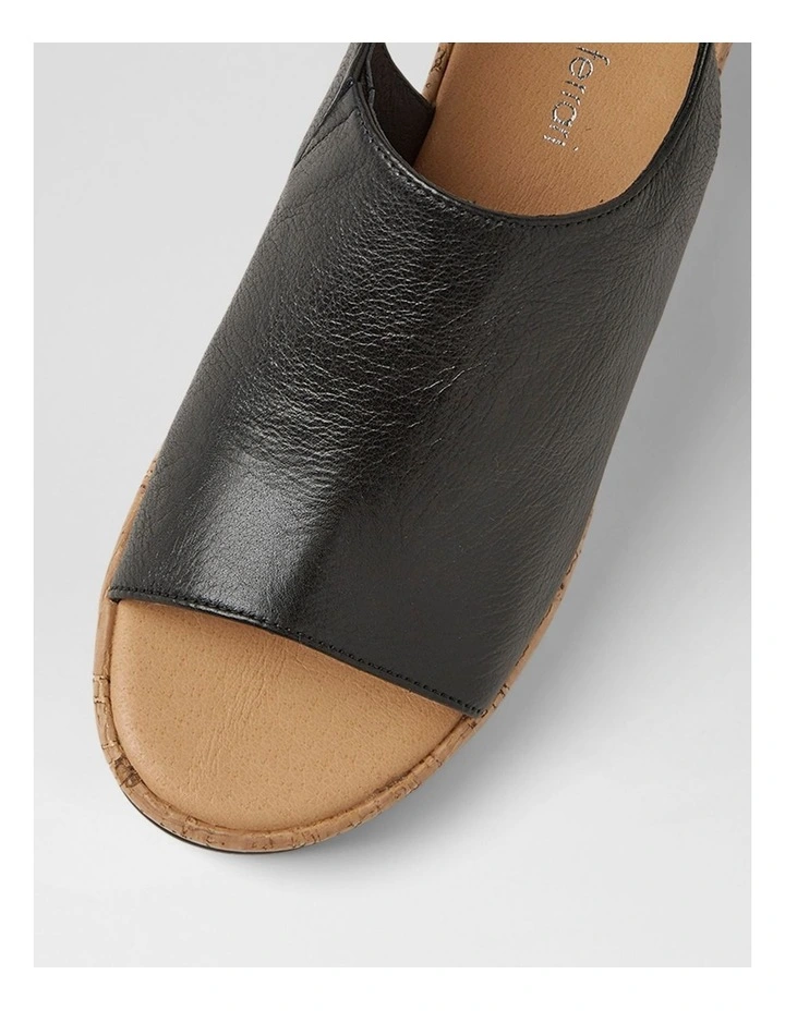 Balma Black Cork Heel Leather Sandals image 4