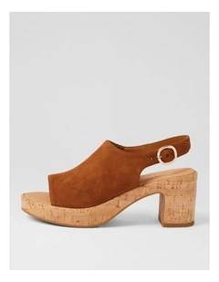 Balma Cognac Cork Suede Sandals