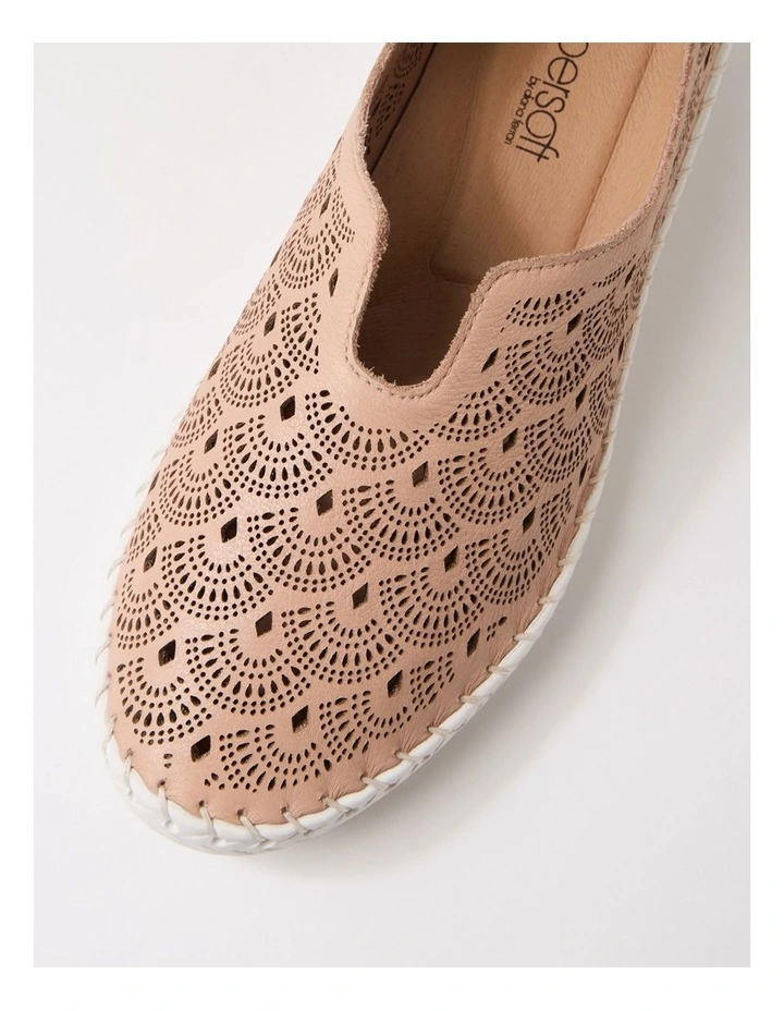 Willow Dark Nude Leather Flat Shoes image 4