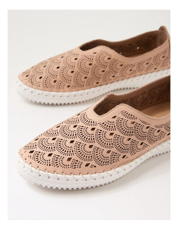 Willow Dark Nude Leather Flat Shoes image 5