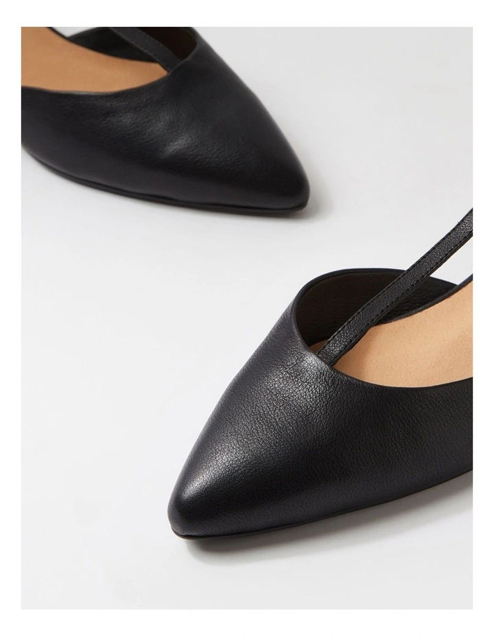 Pepps Black Leather Heels image 5