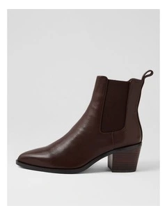 Folton Deep Dark Brown Leather Ankle Boots
