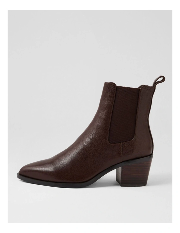 Folton Deep Dark Brown Leather Ankle Boots image 1