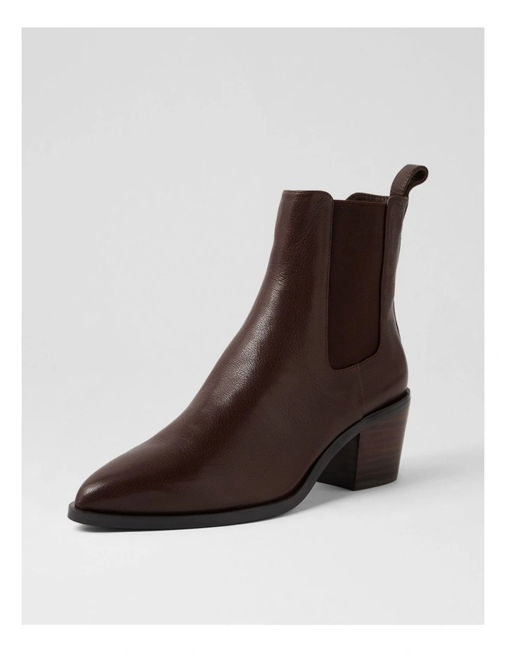 Folton Deep Dark Brown Leather Ankle Boots image 2