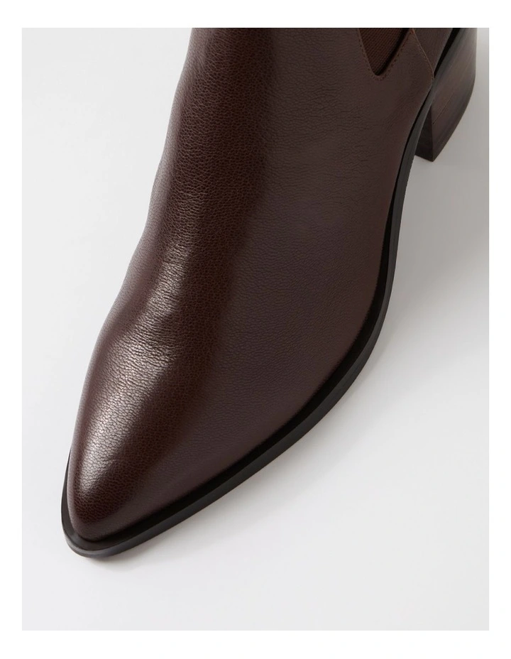 Folton Deep Dark Brown Leather Ankle Boots image 4