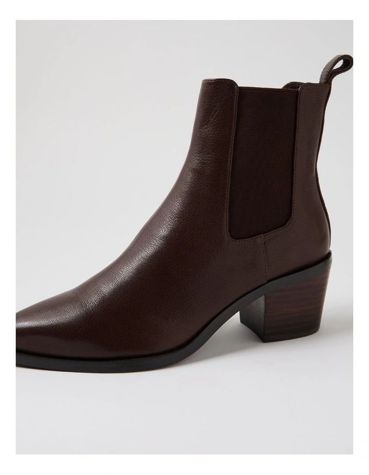 Folton Deep Dark Brown Leather Ankle Boots image 5