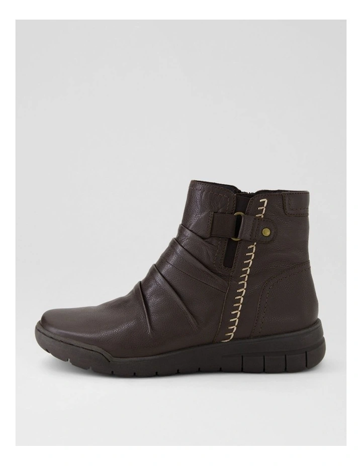 Tikky Dark Brown Leather Ankle Boots image 1