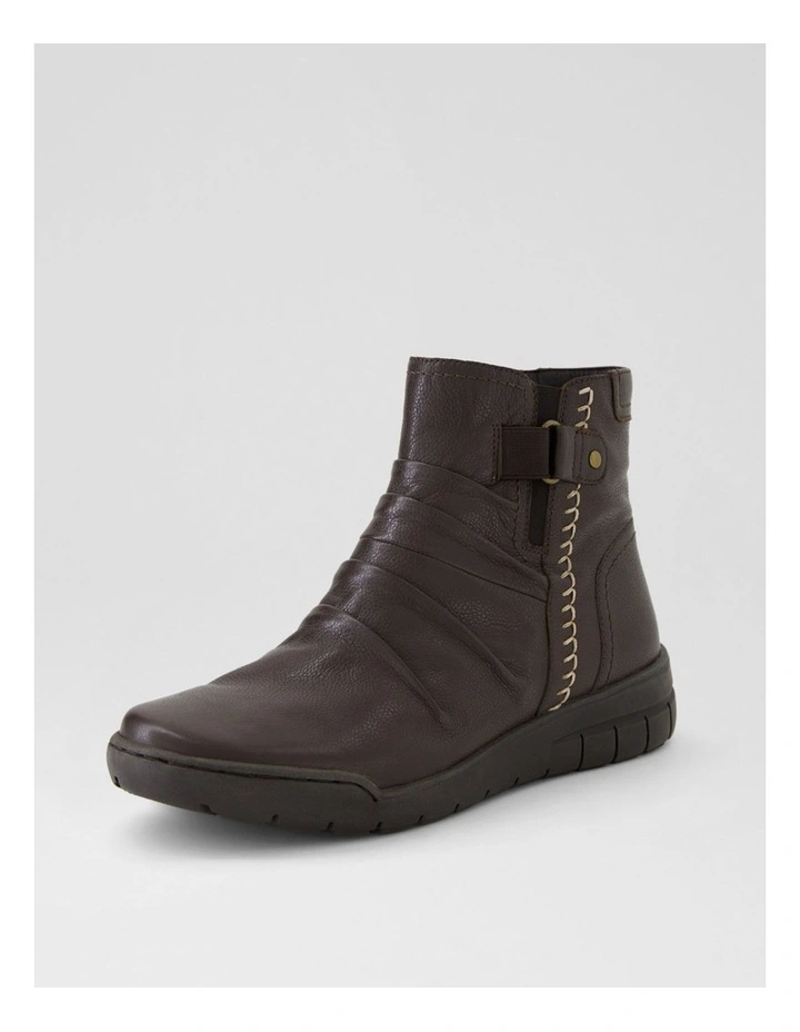 Tikky Dark Brown Leather Ankle Boots image 2