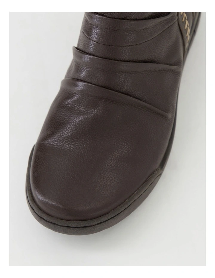 Tikky Dark Brown Leather Ankle Boots image 4