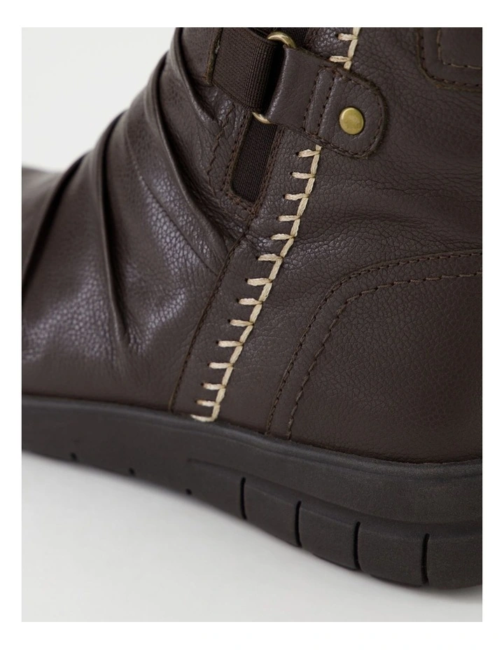 Tikky Dark Brown Leather Ankle Boots image 5