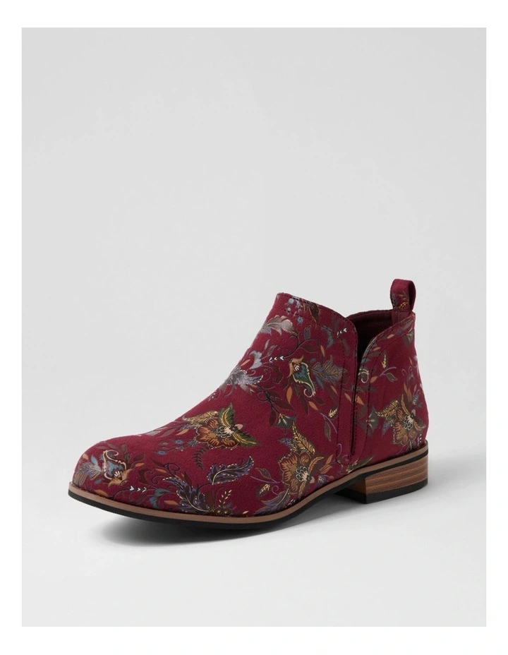 Hattie Wine Print Microsuede Ankle Boots image 2