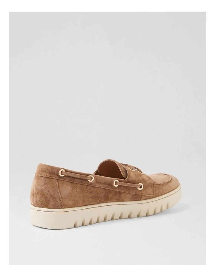 Tassins Light Choc Off White Suede Flat Shoes image 3