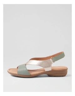 Bensin Sage Platinum Leather Sandals