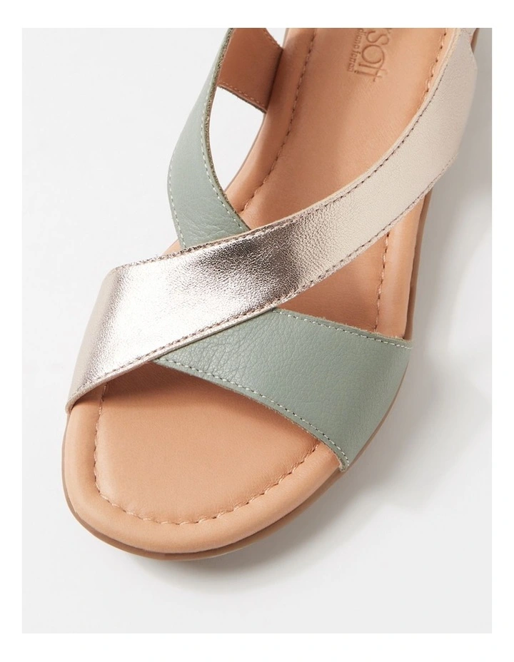 Bensin Sage Platinum Leather Sandals image 4