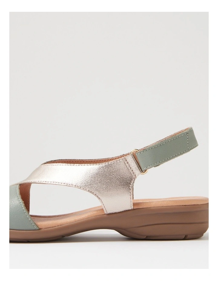 Bensin Sage Platinum Leather Sandals image 5