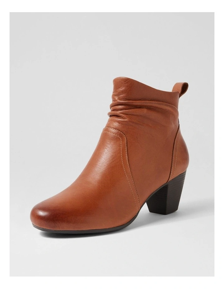 Feliciity Cognac Waxy Leather Ankle Boots image 2