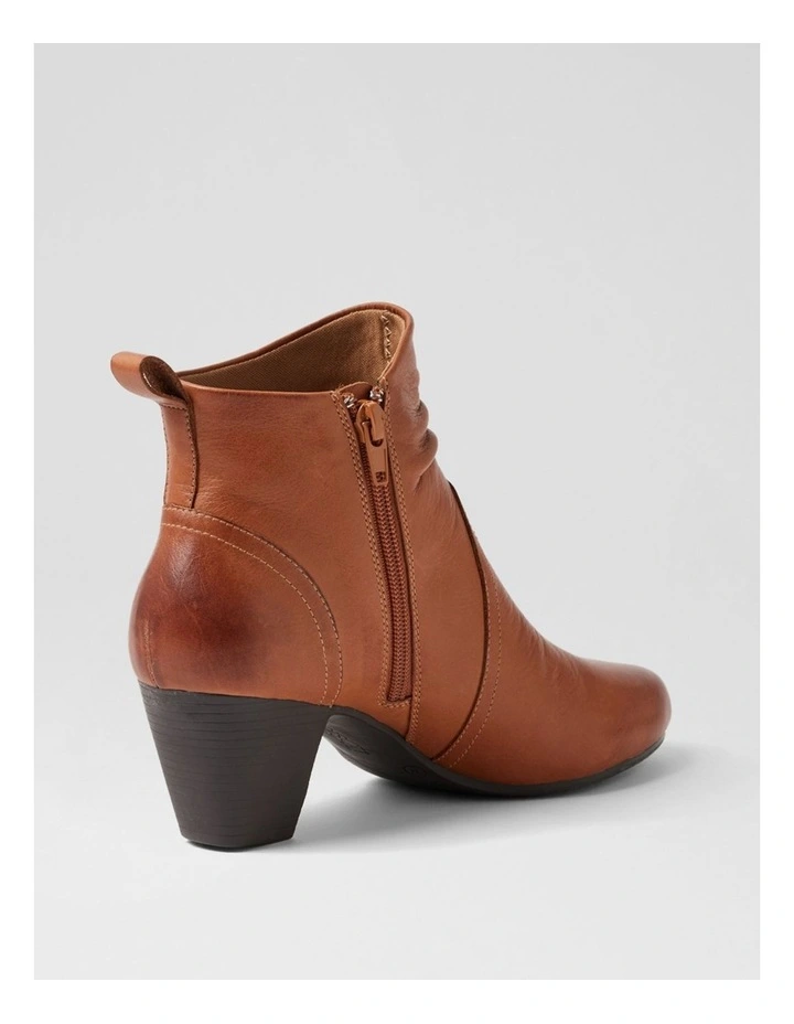 Feliciity Cognac Waxy Leather Ankle Boots image 3