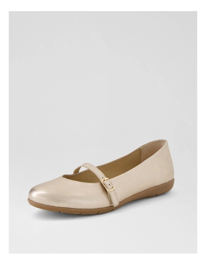 Hillie Champagne Leather Flat Shoes image 2