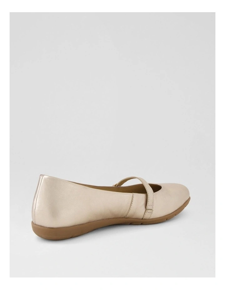 Hillie Champagne Leather Flat Shoes image 3