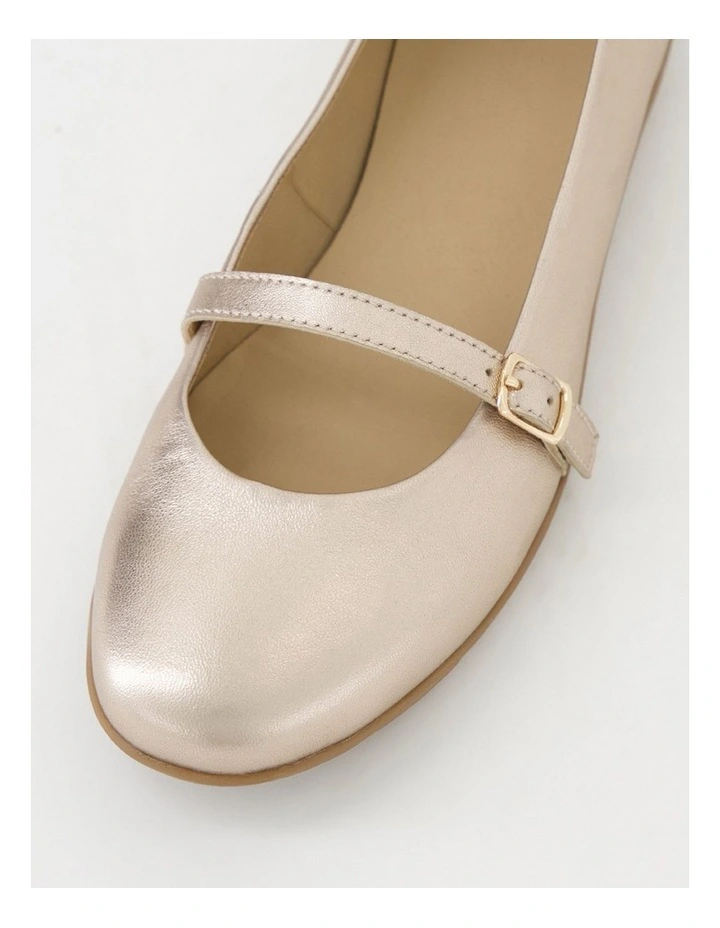 Hillie Champagne Leather Flat Shoes image 4