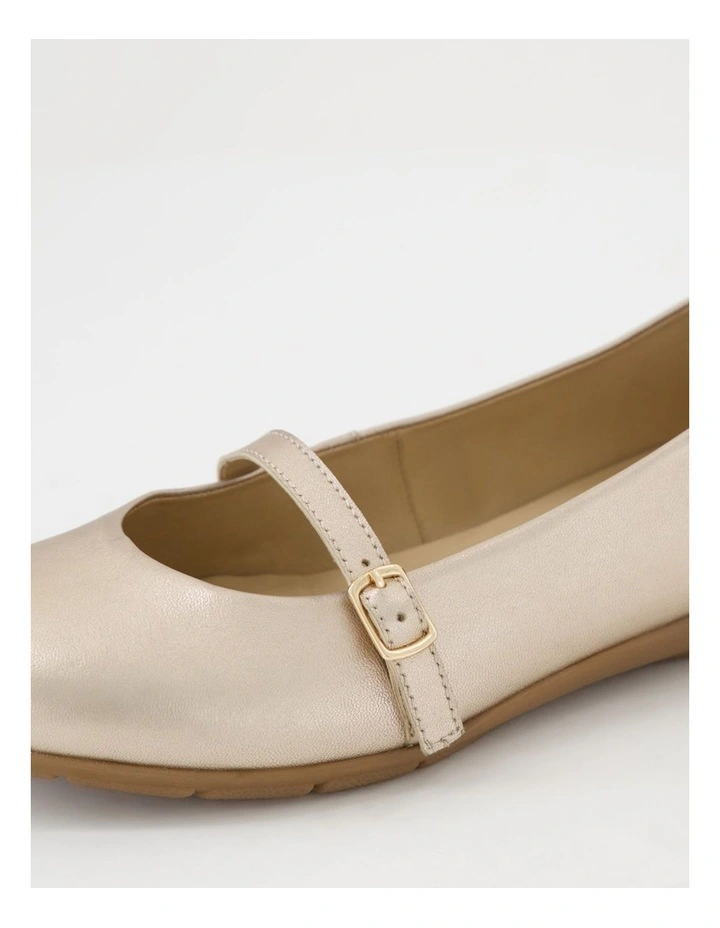 Hillie Champagne Leather Flat Shoes image 5