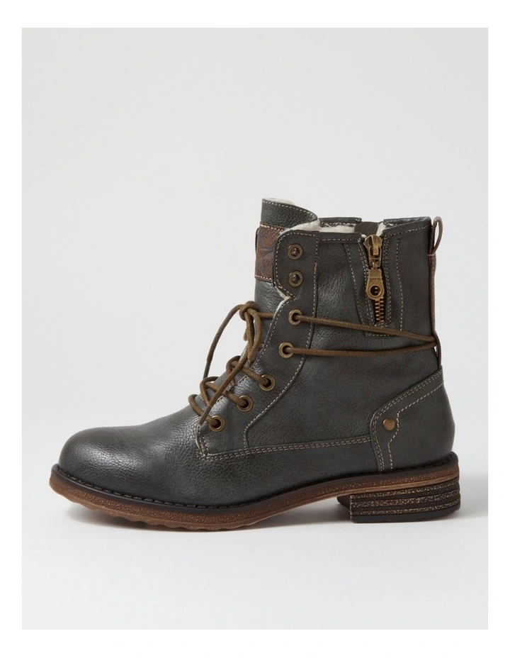 Miskeen Charcoal Lace Up Boots image 1