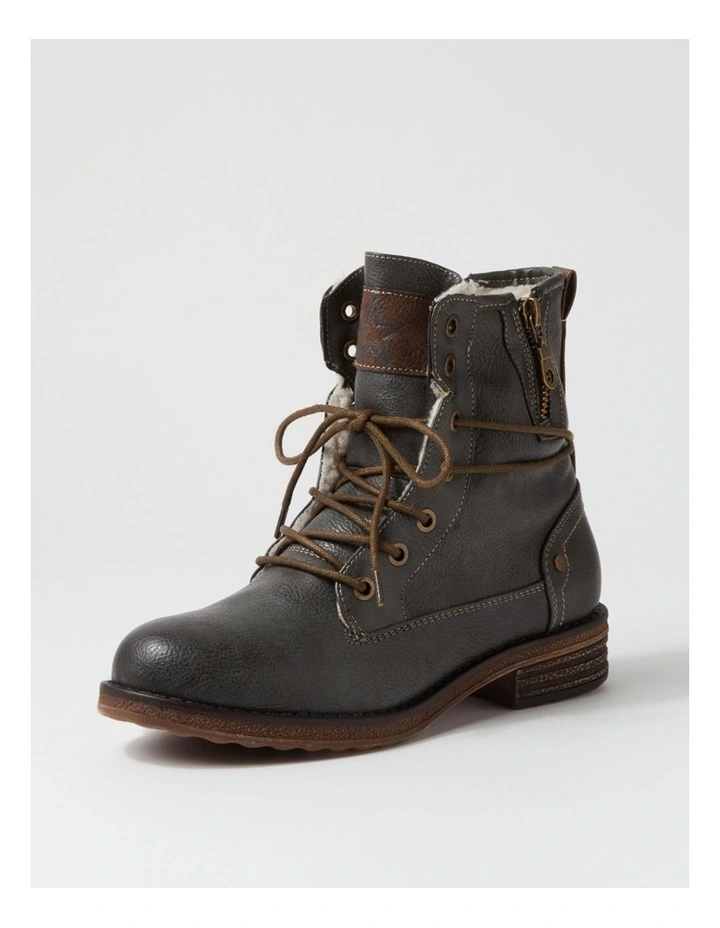 Miskeen Charcoal Lace Up Boots image 2