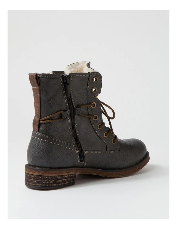 Miskeen Charcoal Lace Up Boots image 3