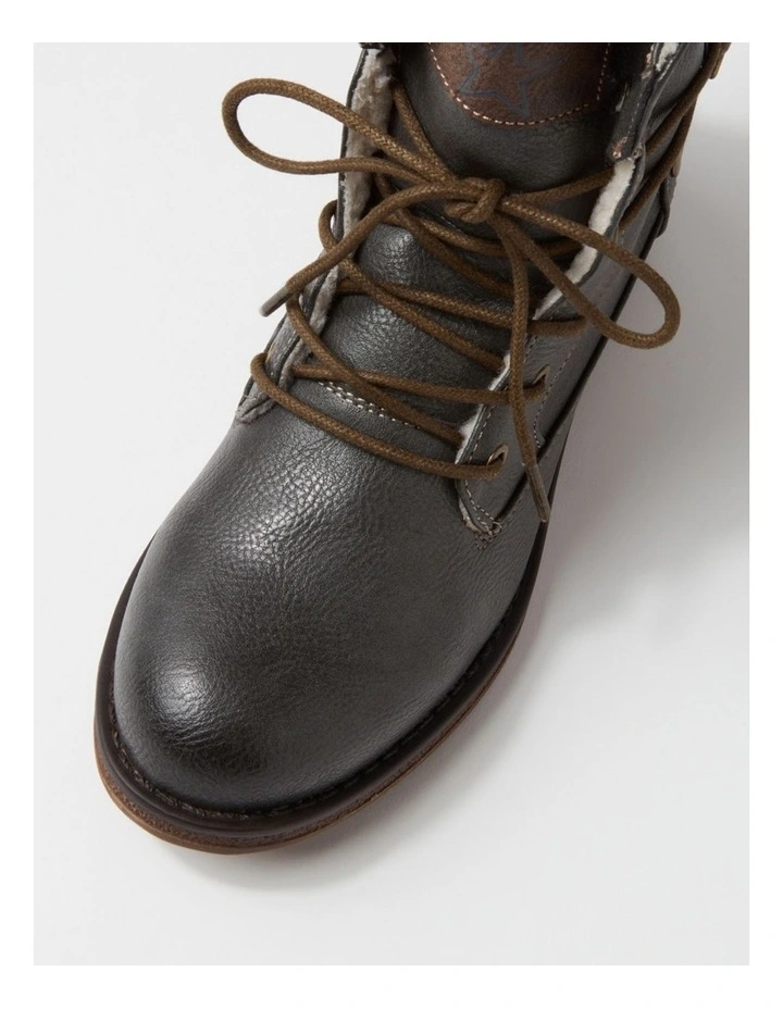 Miskeen Charcoal Lace Up Boots image 4