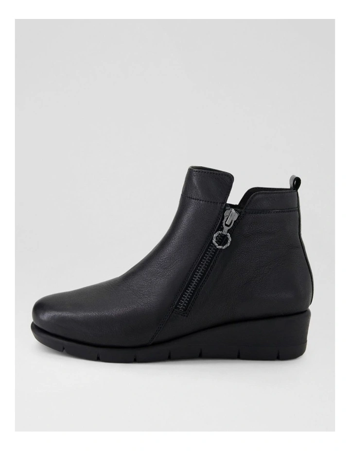 Mavise Black Leather Ankle Boots image 1