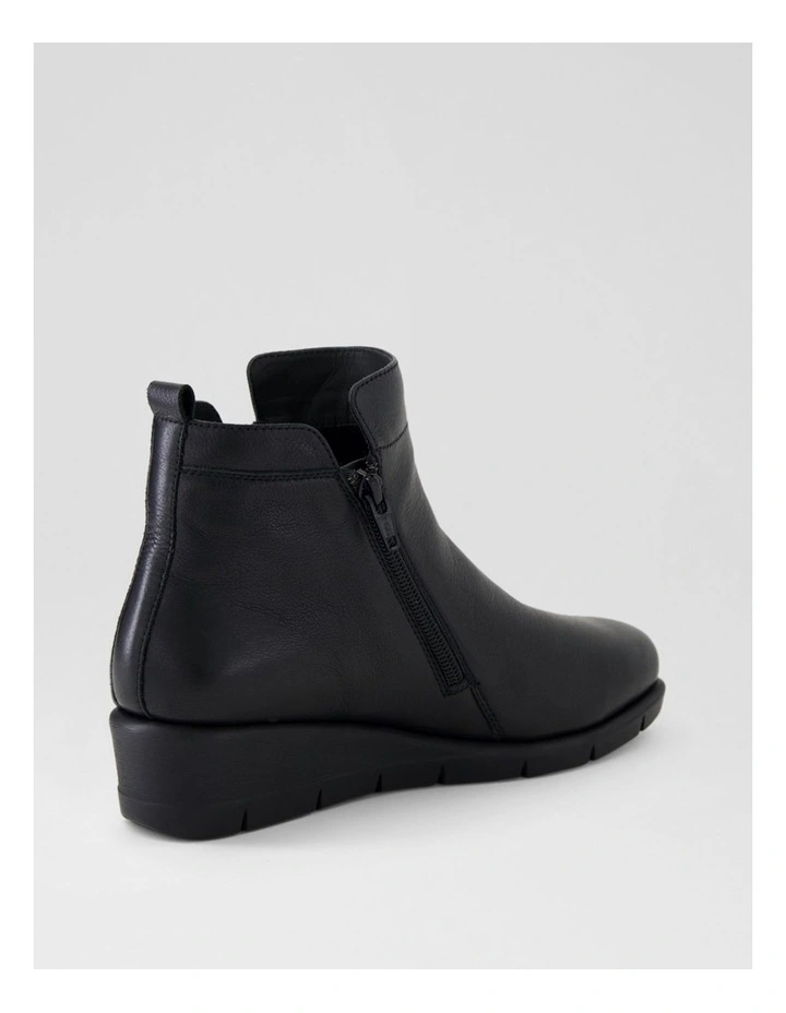 Mavise Black Leather Ankle Boots image 3
