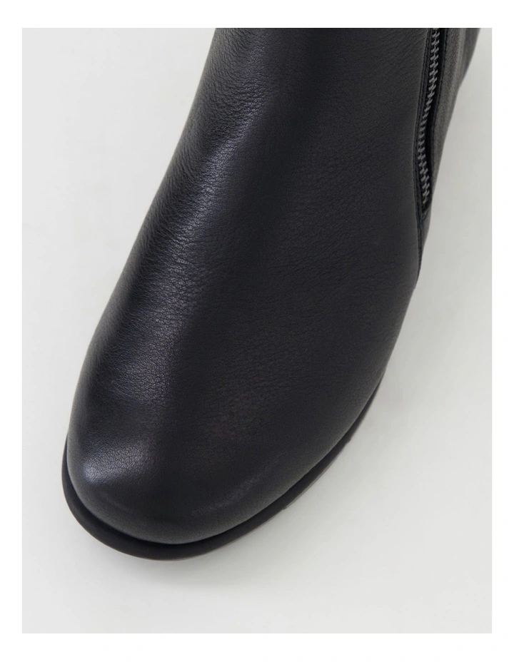 Mavise Black Leather Ankle Boots image 4