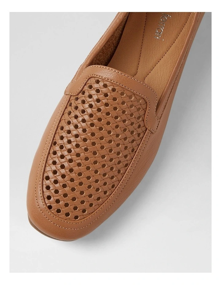 Tillis Dark Tan Leather Flat Shoes image 4