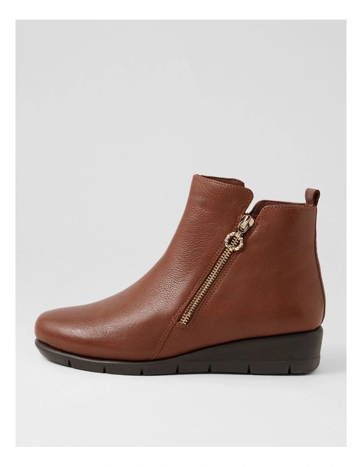 Mavise Cognac Leather Ankle Boots image 1