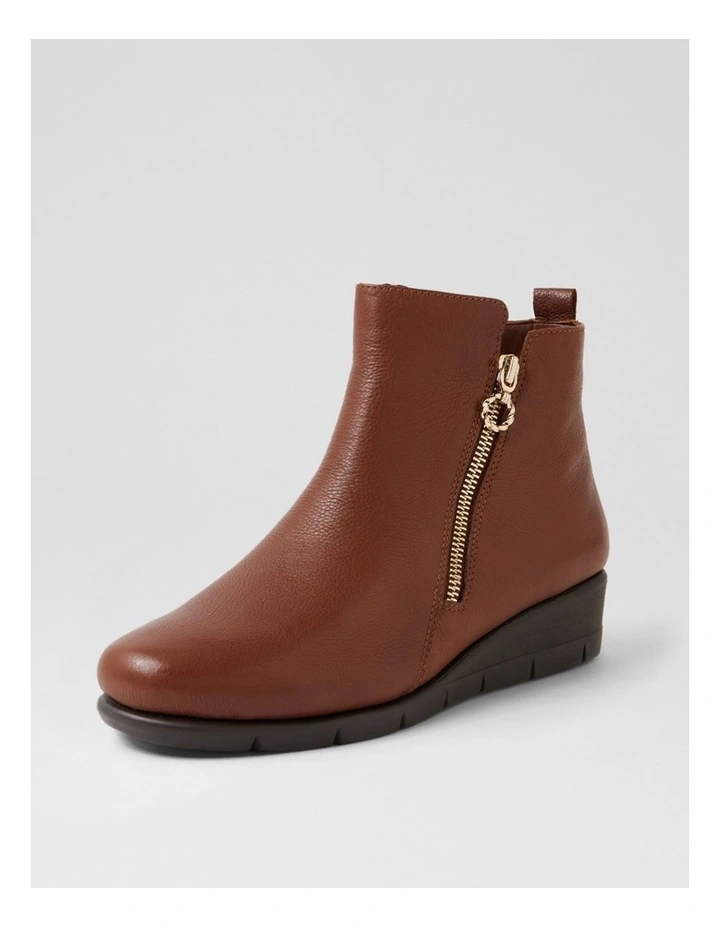 Mavise Cognac Leather Ankle Boots image 2