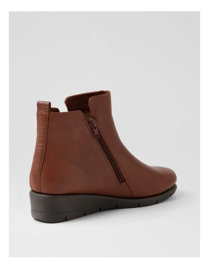 Mavise Cognac Leather Ankle Boots image 3