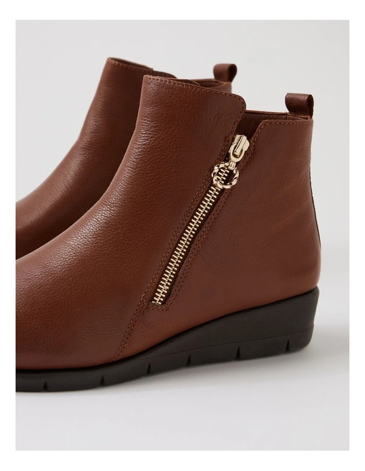 Mavise Cognac Leather Ankle Boots image 5