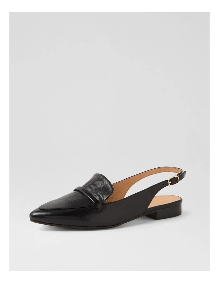 Dainer Black Leather Flat Shoes image 2