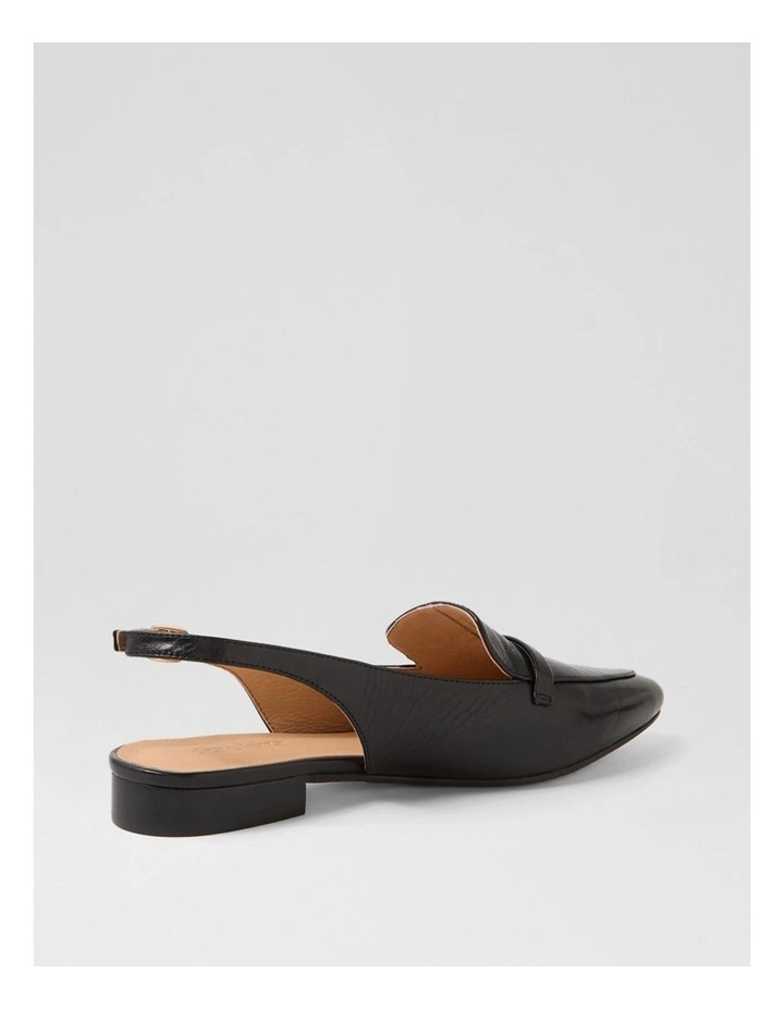 Dainer Black Leather Flat Shoes image 3